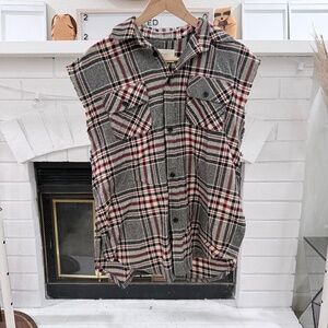 Vintage Fear of God X Pacsun Distressed Sleeveless Plaid Flannel Col. 1 2015/16